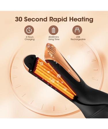1 Inch Mini Wireless Hair Crimper USB Rechargeable Crimping Iron Hair Crimper 3 Temperature Control Crimper Iron for Fluffy Hairstyle Corn Krimping Safety Lock Crimper Hair Iron for All Hair Types - Buy Online on GoSupps.com