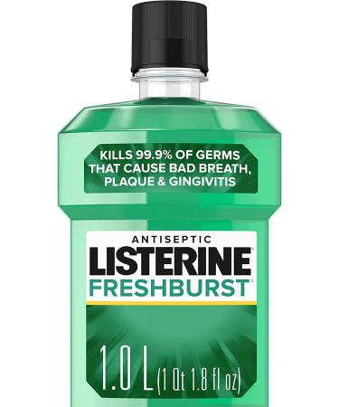 Listerine Freshburst Antiseptic Mouthwash 1L - Kill 99% Germs, Fight Bad Breath & Plaque, ADA Accepted Spearmint - Buy Online on GoSupps.com