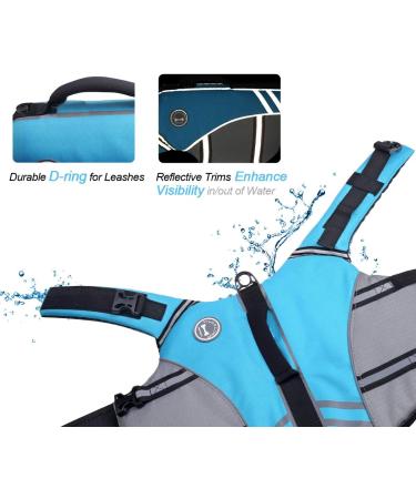 Vivaglory Sports Style Life Jacket for Medium Dogs - Adjustable Durable Excellent Buoyancy Safe Fastening | Blue M (56-64 cm Chest) - Buy Online on GoSupps.com