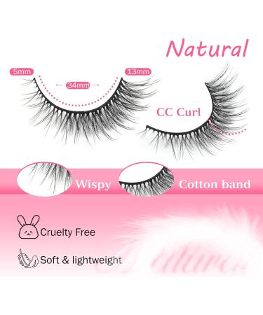 Goddvenus False Eyelashes D Curl Russian Strip Lashes Pack 3D Natural Cat Eye Lashes Wispy Fake Eyelashes Premium False Lashes Thin Cotton Band Fake Lashes 12 Pairs Wispy fox eye - Buy Online on GoSupps.com