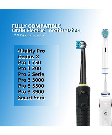 Oral B Pro Electric Toothbrush Replacement Brush Heads - Compatible with Vitality Pro Smart Genius Series - Classic Round Brush Heads - White - Refills - Buy Online on GoSupps.com
