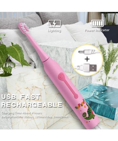 7AM2M Kids Electric Toothbrush with 4 Heads, 3 Modes, Smart Timer - Pink | Age 3+ | IPX7 Waterproof - Buy Online on GoSupps.com