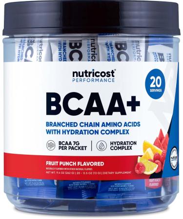 Nutricost BCAA+ Hydration - Fruit Punch - 20 Stickpacks - 0.5 Oz.