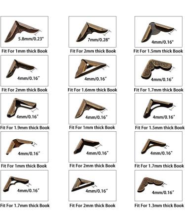 PandaHall Book Corners 60pcs - Iron Corner Protectors for Journals, Jewelry Boxes, Scrapbooks - Antique Bronze Finish - Buy Online on GoSupps.com
