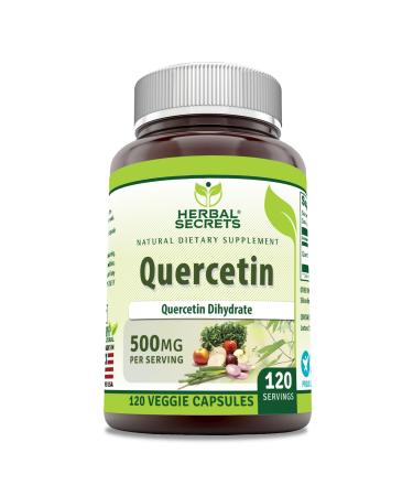 Herbal Secrets Quercetin 500 Mg Supplement | Non-GMO | Gluten-Free | Made in USA (1 Pack 120 Count) 120 Count 1 Count (Pack of 1)