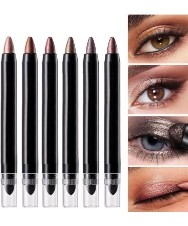 Stick Eyeshadow 6 Colours Waterproof Shimmer Eyeshadow Stick Colors Stick Eyeshadow Waterproof Shimmer Eyeshadow Stick Shimmer Smudge-proof Eyeshadow Stick Eye Brightener Pencil for Women - Buy Online on GoSupps.com