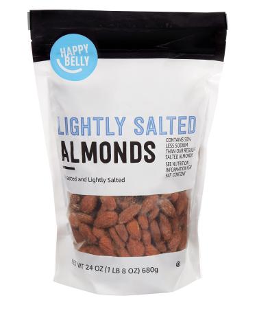 Amazon Brand - Happy Belly Roasted & Lightly Salted Almonds, 24 Ounce 24 Ounce (Pack of 1) - Buy Online on GoSupps.com