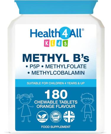 Health4All Kids Methyl B's 180 Tablets for Children for Stress & Mood Support. Sublingual Vegan pre-methylated B12 Methylcobalamin 5-Methylfolate and Vitamin B6 P-5-P 180 count (Pack of 1) - Buy Online on GoSupps.com