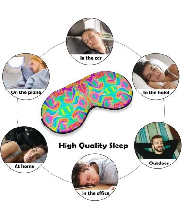 Vintage Hand Drawn Rainbow Tie Dye Sleep Mask | Adjustable Eye Shades for Women | Comfortable Elastic Strap - Buy Online on GoSupps.com