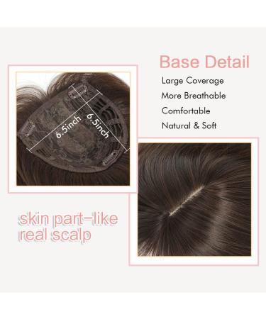 18 Ombre Brown Blonde Hair Topper for Women - Natural Straight Hair Piece for Thinning Hair - Extra Volume, Super Soft Feel - Buy Online on GoSupps.com