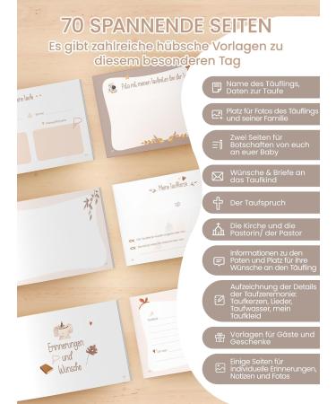 Baptism Gift for Young Girls | Personalized Baptismal Memory Album & Guest Book | High-Quality Gift for Godchildren | Unique Godfather Keepsake - Buy Online on GoSupps.com