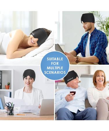 IGOHEALS Migraine Relief Cap - Headache and Tension Relief Hat with Compressed Ice for Puffy Eyes, Sinus & Stress - Black - Buy Online on GoSupps.com