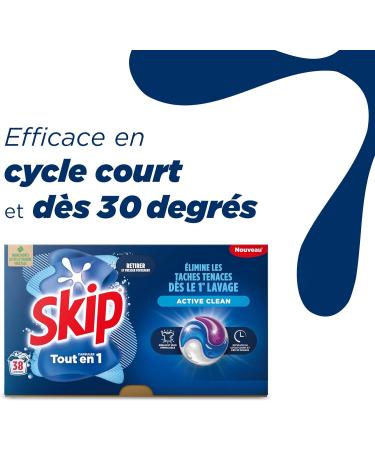 Skip Active Clean Liquid Detergent Capsules 3 in 1-114 washes - impeccable result and long-lasting freshness - without plasti - Buy Online on GoSupps.com
