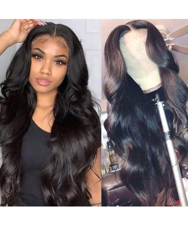 Douyin Body Wave Lace Front Wigs Human Hair Pre Plucked 180% Density 13x4 HD Lace Front Wigs For Black Women Human Hair Wigs Glueless Transparent Frontal Wig Natural Black Color (24 Inch) 13X4 Body Wave Lace Front Wig 24...