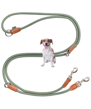 Leitengr n dog leash little dogs light |Guide 3M adjustable with 2 carabiners |3 meters long x 0.8 cm |Only 200 g |Devon model |Green Hoary Green 3 m x 0.8 cm - Buy Online on GoSupps.com