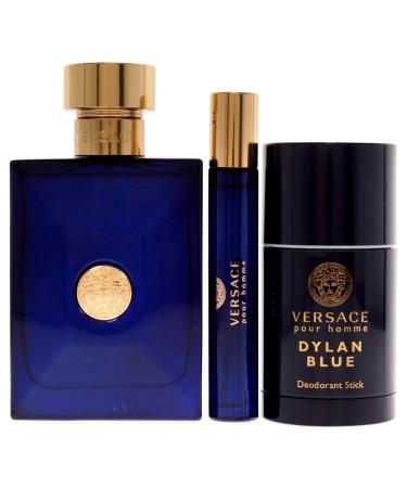 Versace Dylan Blue 3.4oz EDT Spray 2.5oz Deodorant Stick 0.33oz EDT Spray Men 3 Pc Gift Set - Buy Online on GoSupps.com