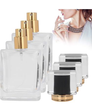 Syrisora 50ml Refillable Perfume Bottle Glass Spray Transparent Liquid Empty Atomizer Container (Black) - Buy Online on GoSupps.com