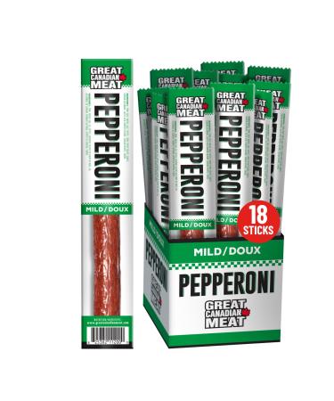 Mild Pepperoni Sticks Box 18 x 22g Caddy by Great Canadian Meat Meat Snacks Meat Sticks For Carnivores. Perfect For Snacking Gluten Free High In Protein