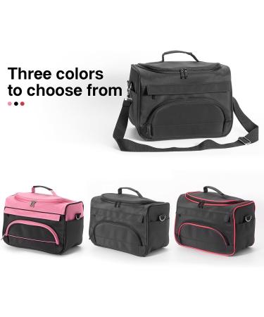 Travel Medicine Bag Organizer - Black & Pink | Pill Bottle Storage & First Aid Kit Bags - Empty & Convenient - Buy Online on GoSupps.com