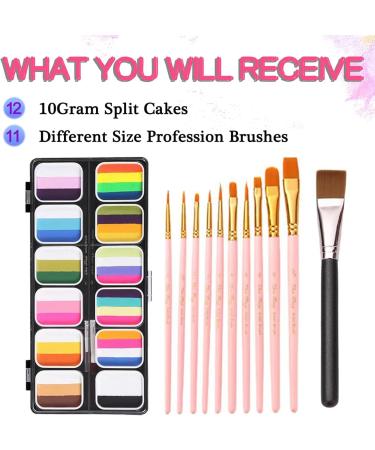  Veeteah Adult Face Paint Palette - Rainbow Palette - 12 Colors - Veeteah Washable Professional Body Art Palette - Buy Online on GoSupps.com