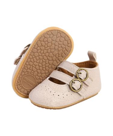 Baby Girls First Walking Shoes Mary Jane PU Leather Anti-Slip Princess Shoes Infant Baby Shoes 0-6 Months F Banki