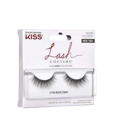 Kiss Lash Couture Faux Mink Collection - Ultra Brick Tapered Synthetic Fake Lashes & Glue | 1 Pair of Dramatic Eyelashes - Buy Online on GoSupps.com