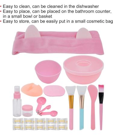 Fdit Face Mask Tool Set - 13 in 1 Mixing Bowl Kit with Spray Bottle Measuring Spoon Spatula Sponge Stick & Silicone Brush | International Shipping Available - Buy Online on GoSupps.com