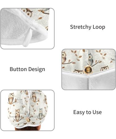 Small Cute Owl Hair Towel 2 Pack - Super Absorbent Quick Dry Hair Turbans for Women & Girls - Buy Online on GoSupps.com