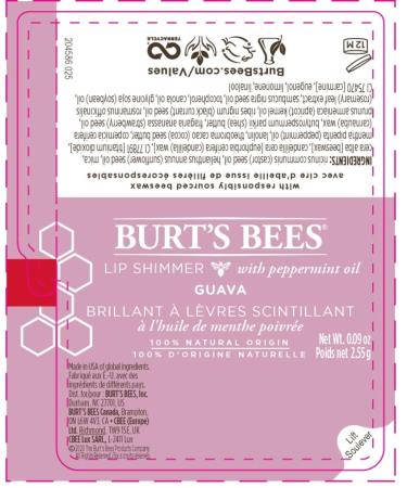 Buy Burt's Bees Tinted Lip Shimmer Guava | Natural Shiny Finish Lip Gloss with Peppermint Taste | International Shipping - Buy Online on GoSupps.com