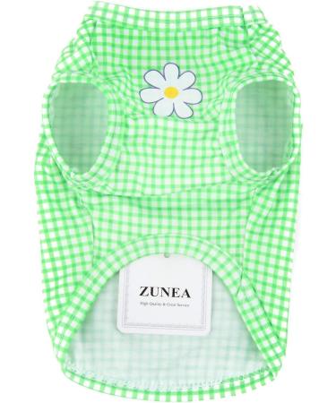Zunea Dog Shirts for Small Dogs Soft Cotton Summer T-Shirts Plaid Flower Puppy Vest Clothes Breathable Basic Shirt Pet Girl Boy Cool Tank Top Chihuahua Yorkshire Terrier Apparel Green M M green - Buy Online on GoSupps.com