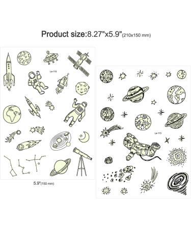 150PCS Glow in The Dark Space Tattoos for Kids - Konsait Luminous Solar System Universe Temporary Tattoos for Boys Girls - Birthday Party Favor - Buy Online on GoSupps.com