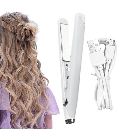 Travel Hair Straightener & Curler - 2 in 1 Fast Heating Flat Iron Lightweight USB-Powered Mini Iron for Women & Girls - Buy Online on GoSupps.com