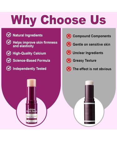 Calcium Enriched Multi Balm Stick Collagen Moisturizing Stick Nourishing Calcium Volume Multi-Purpose Balm Skin Care All In One for Face Eyes Neck Hydrating & Firming For All Skin Type 9g (1) - Buy Online on GoSupps.com
