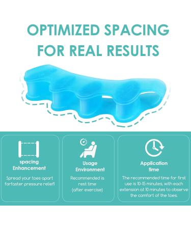 Buy 2 Pairs of Toe Spreader Silicone & Hallux Valgus Spreaders Relieve Foot Pain for Overlapping Toes Blue & White - Buy Online on GoSupps.com