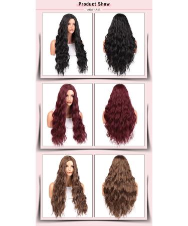 Buy 26 Long Wavy Black & Brown-Red Synthetic Wig | Heat Resistant & Natural Look - Buy Online on GoSupps.com
