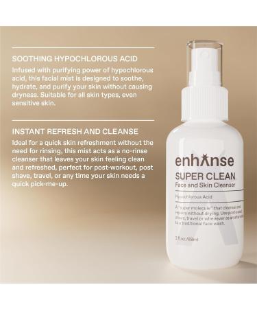 Super Clean Face Mist - Hypochlorous Acid Spray | Travel-Friendly Toner for Redness & Breakouts | Soothing Facial Spray for All Skin Types - 3 fl oz - Buy Online on GoSupps.com