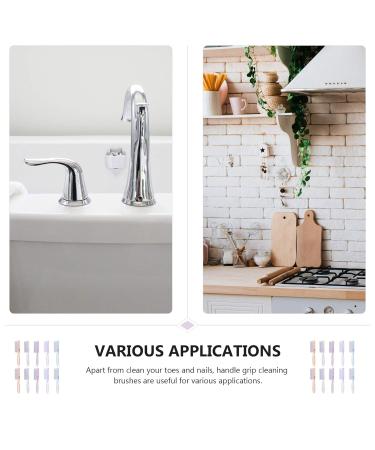 Exceart 10-Set Nail Brushes - Long Handle Manicure & Pedicure Tools for Nail Art Care | Pink Nylon Fingernail & Toe Cleaning Gadgets - Buy Online on GoSupps.com