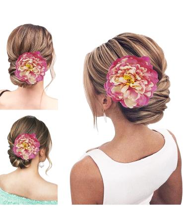 Peony Flower Hair Clip | Hanfu Bridesmaid Hairpin & Brooch - Buy Online on GoSupps.com