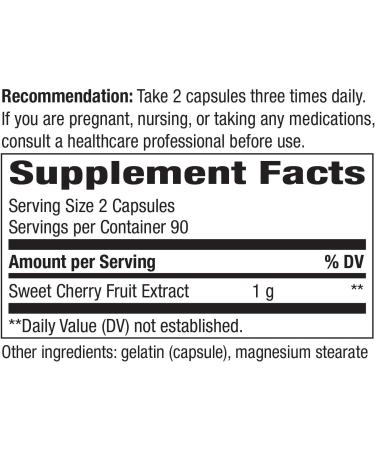 Nature's Way Cherry Fruit Extract 1000mg Potency - 180 Count (Pack of 1) - Buy Online on GoSupps.com