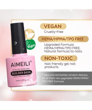 AIMEILI 8 in 1 Builder Base Gel - Clear Sheer Color for Strengthening Nails - Long Lasting Formula - Easy Application - 10ml (152) - Buy Online on GoSupps.com