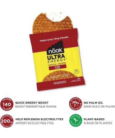N ak Energy Waffles Pack of 12 | Vegan GMO Free Palm Oil Free Sports Nutrition Stroopwafel (Maple Syrup) - Buy Online on GoSupps.com