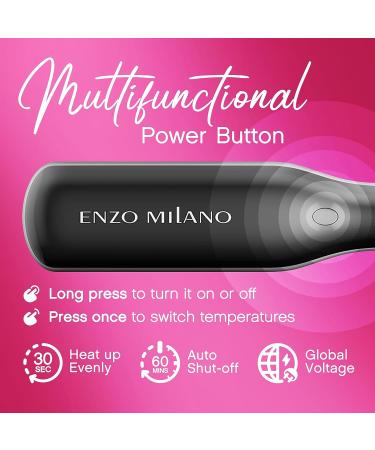Enzo Milano SX ENZOcool 2-in-1 Electric Hot Comb for Thick Hair - Professional Close-to-Root Heating Straightener and Curler - Buy Online on GoSupps.com