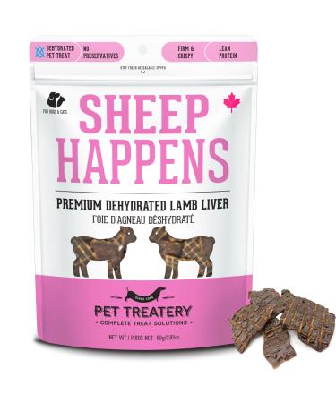 The Granville Island Pet Treatery Dehydrated Lamb Liver Treat (80g) Food for Dogs & Cat Treats Dog Chews Food Bites Single Ingredient to Maintain Nutrients Vitamins and Healthy Oils | Made in Canada Lamb Liver 80 g (Pack of 1)
