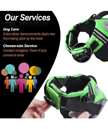 Vivaglory Neon-Green Sports Life Jacket for Small Dogs | Adjustable Durable Excellent Buoyancy (XS: 43-51 cm) - Buy Online on GoSupps.com