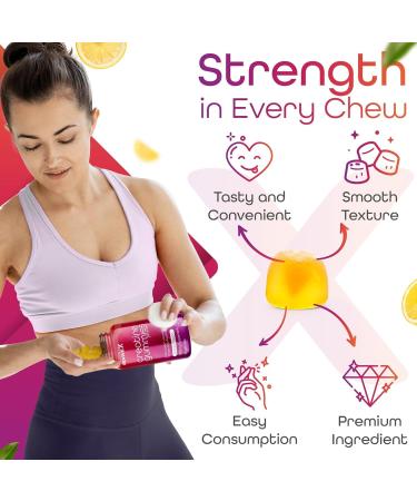 Glute Gummies & Creatine Gummies - 3G Lemon Drop Flavor 90 Count | Muscle Builder & Fitness Supplement for Women - Buy Online on GoSupps.com