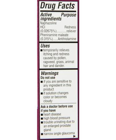 Bausch and Lomb Opcon-A Eye Allergy Relief Drops 0.5 FL OZ Travel Size - Pack of 6 - Buy Online on GoSupps.com