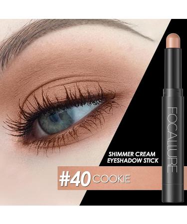 FOCALLURE Shimmer and Matte Eyeshadow Stick - Long Lasting, Waterproof Eye Makeup (COOKIE) - Buy Online on GoSupps.com