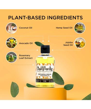 Dollylocks Organic Dreadlock Conditioning Oil - Vegan Moisturizer with Avocado, Jojoba, Coconut & Hemp Seed Oil - Patchouli Fields 4oz - Buy Online on GoSupps.com