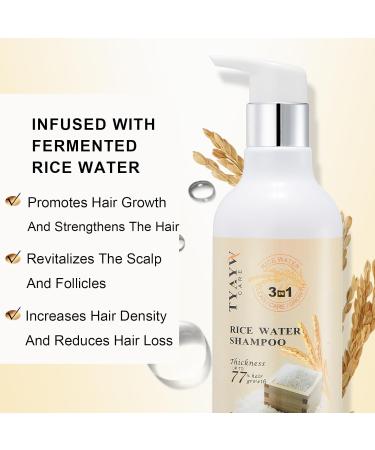 Rice Water Hair Growth Shampoo | Biotin & Rosemary Oil for Hair Loss | Natural Thickening Shampoo for All Hair Types - 10 Fl Oz - Buy Online on GoSupps.com