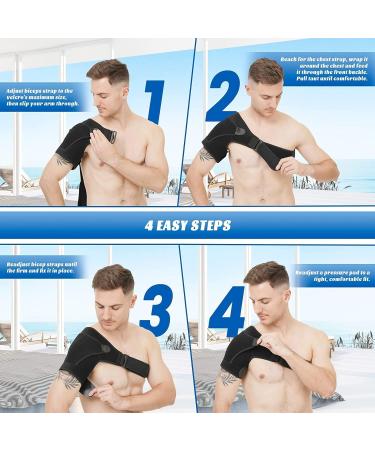Flow Fire Adjustable Shoulder Support Brace for Men and Women - Rotator Cuff Relief Pain - Fits Left and Right - L-XL - Buy Online on GoSupps.com